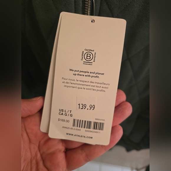 NWT Athleta Retroplush Bomber Jacket Large Tall (LT) - Picture 7 of 8